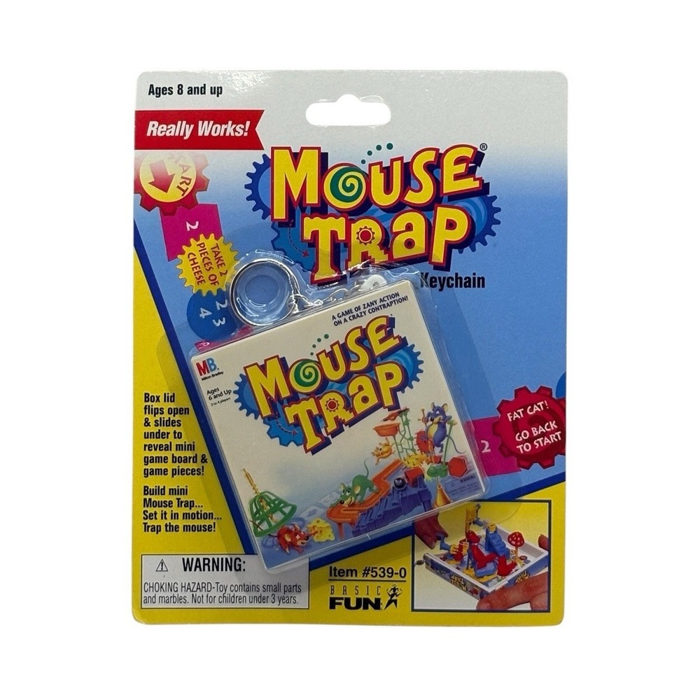Mouse Trap Game Keychain 1999 Basic Fun Really Works Mini Adventure